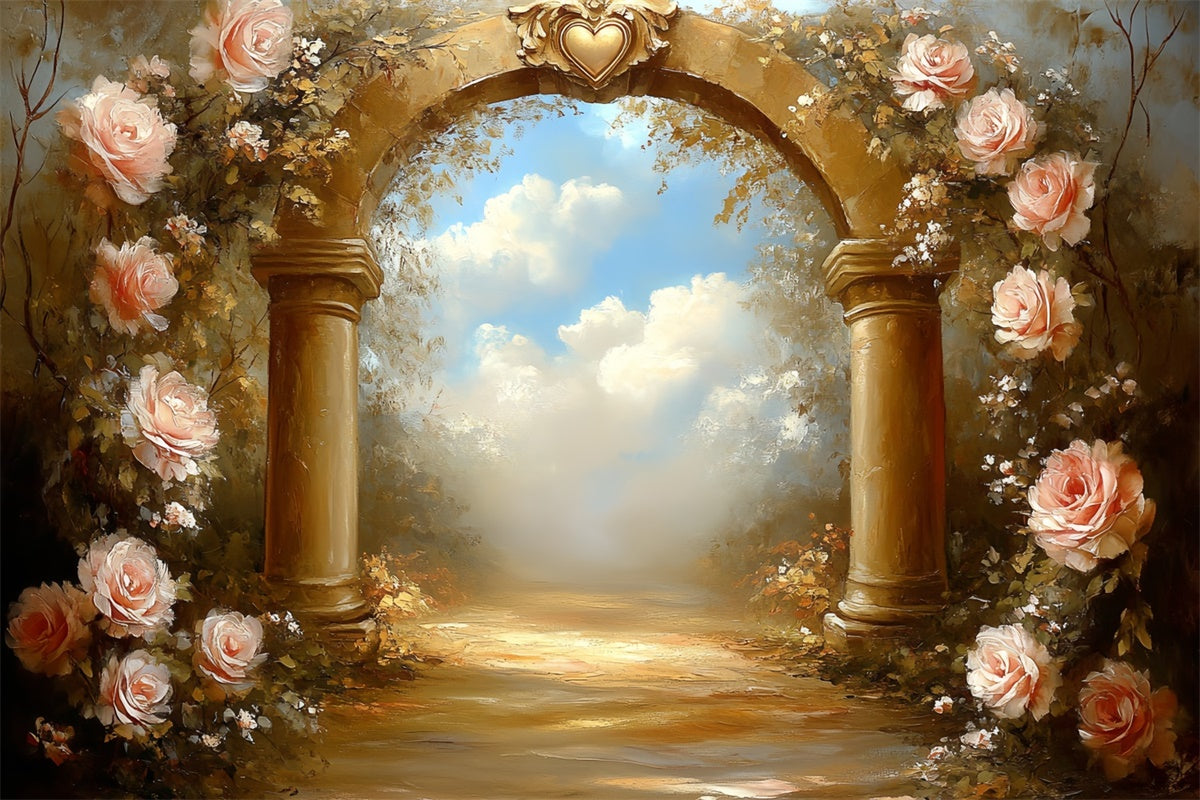 Toile de fond Beaux-Arts Arche de Roses Rêve Magnifique CSH57-269