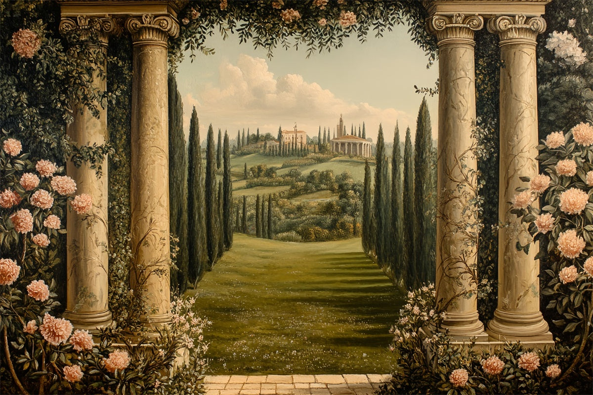 Toile de fond Beaux-Arts Vue Jardin Royal Magnifique CSH57-279
