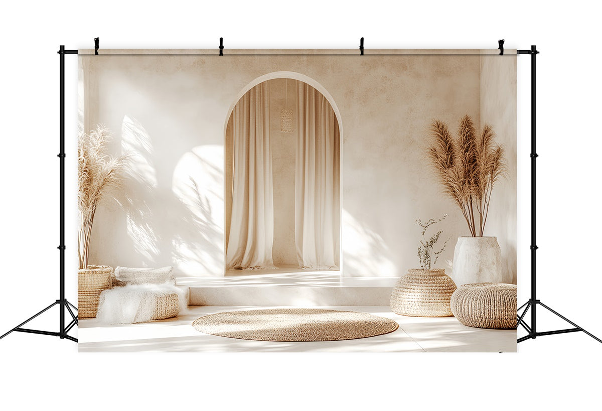 Toile de fond bohème Arcade Minimaliste Pampas Sérénité CSH57-292