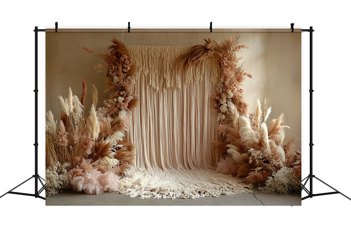 Toile de fond photo bohème Pampas Franges Douces CSH57-307