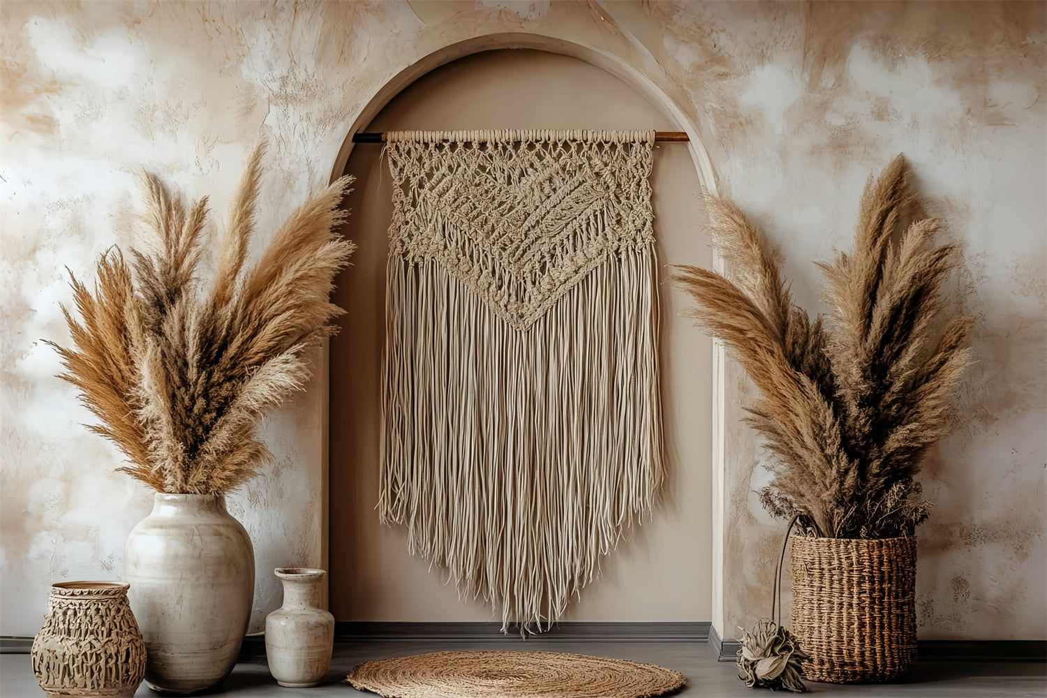 Toile de fond photo bohème Coin Macramé Arche Bohème CSH57-308