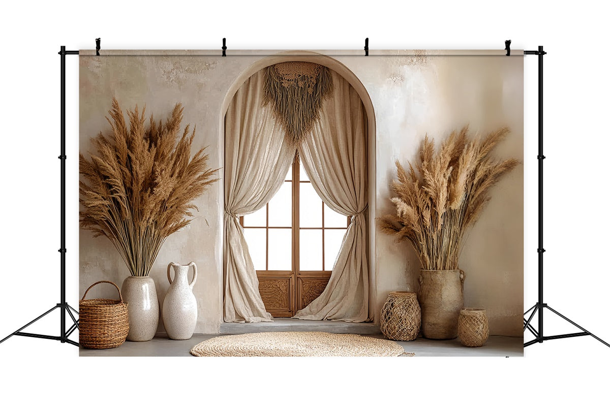 Toile de fond bohème Retraite Fenêtre Pampas CSH57-309