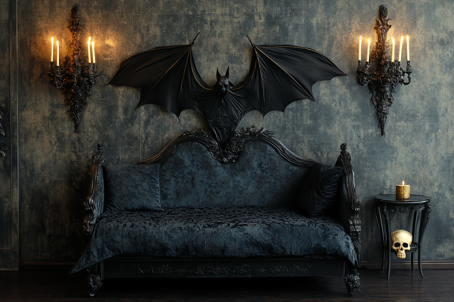 Toile de fond Photo Halloween Manoir Gothique Chauves-Souris CSH57-61