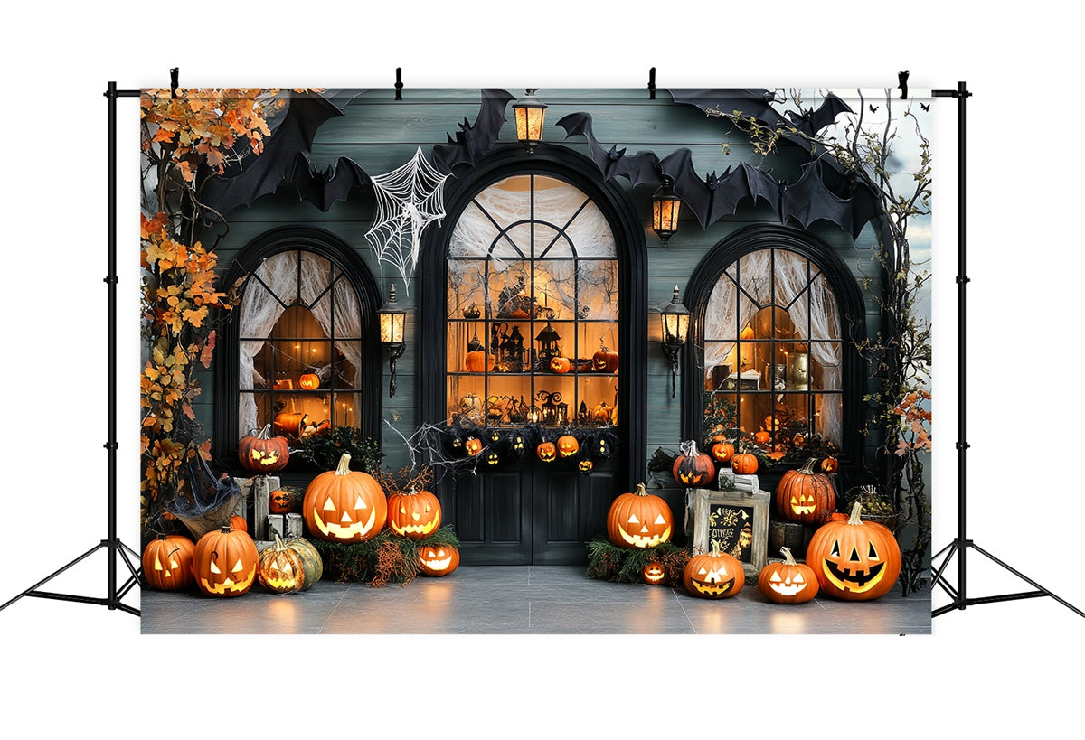 Toile de fond Halloween Fenêtre Citrouille Lumineuse CSH57-64