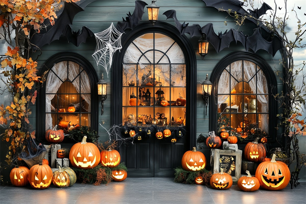 Toile de fond Halloween Fenêtre Citrouille Lumineuse CSH57-64