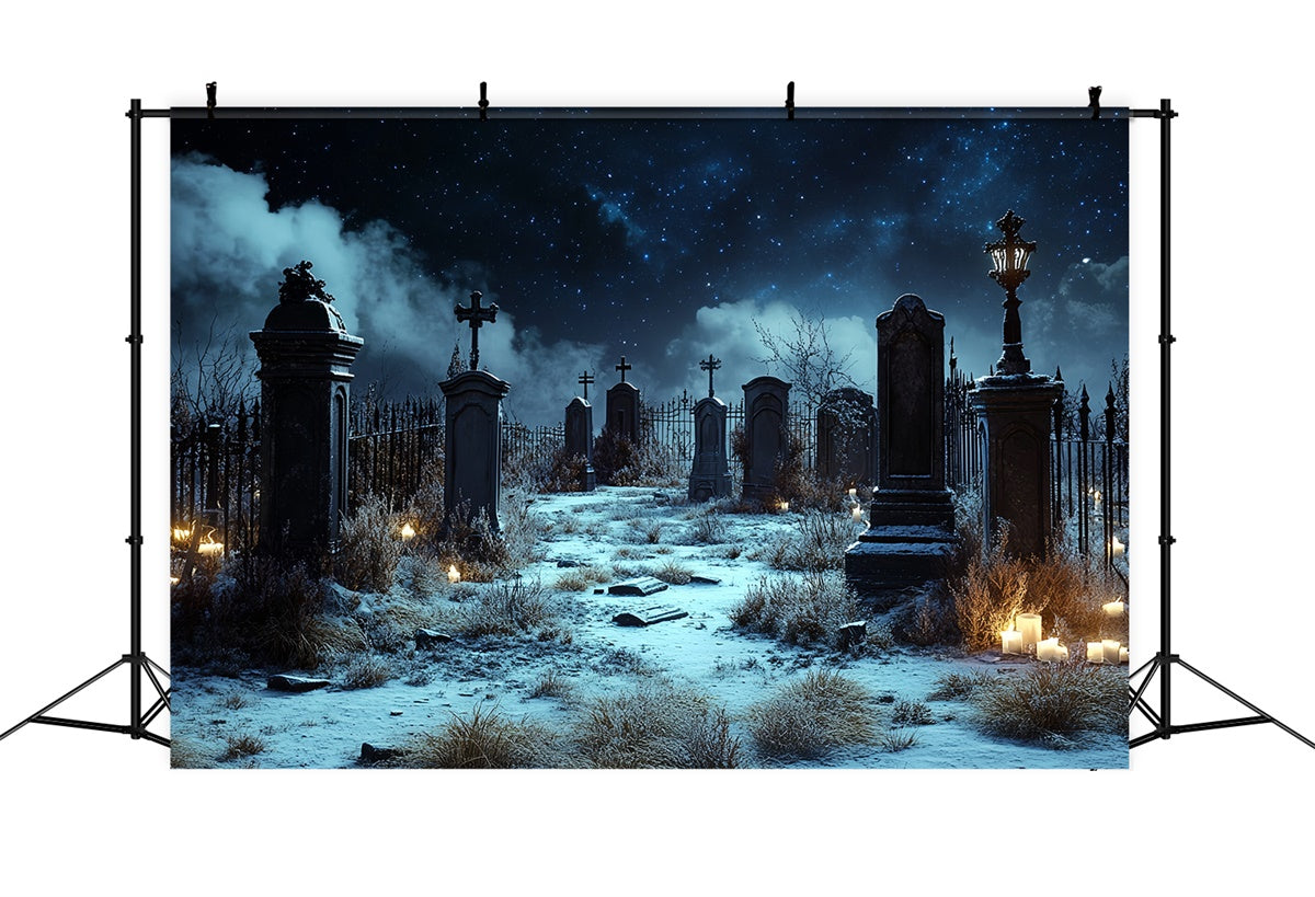 Toile de fond Halloween Silence Étoilé Cimetière CSH57-66