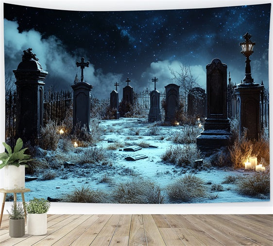 Toile de fond Halloween Silence Étoilé Cimetière CSH57-66