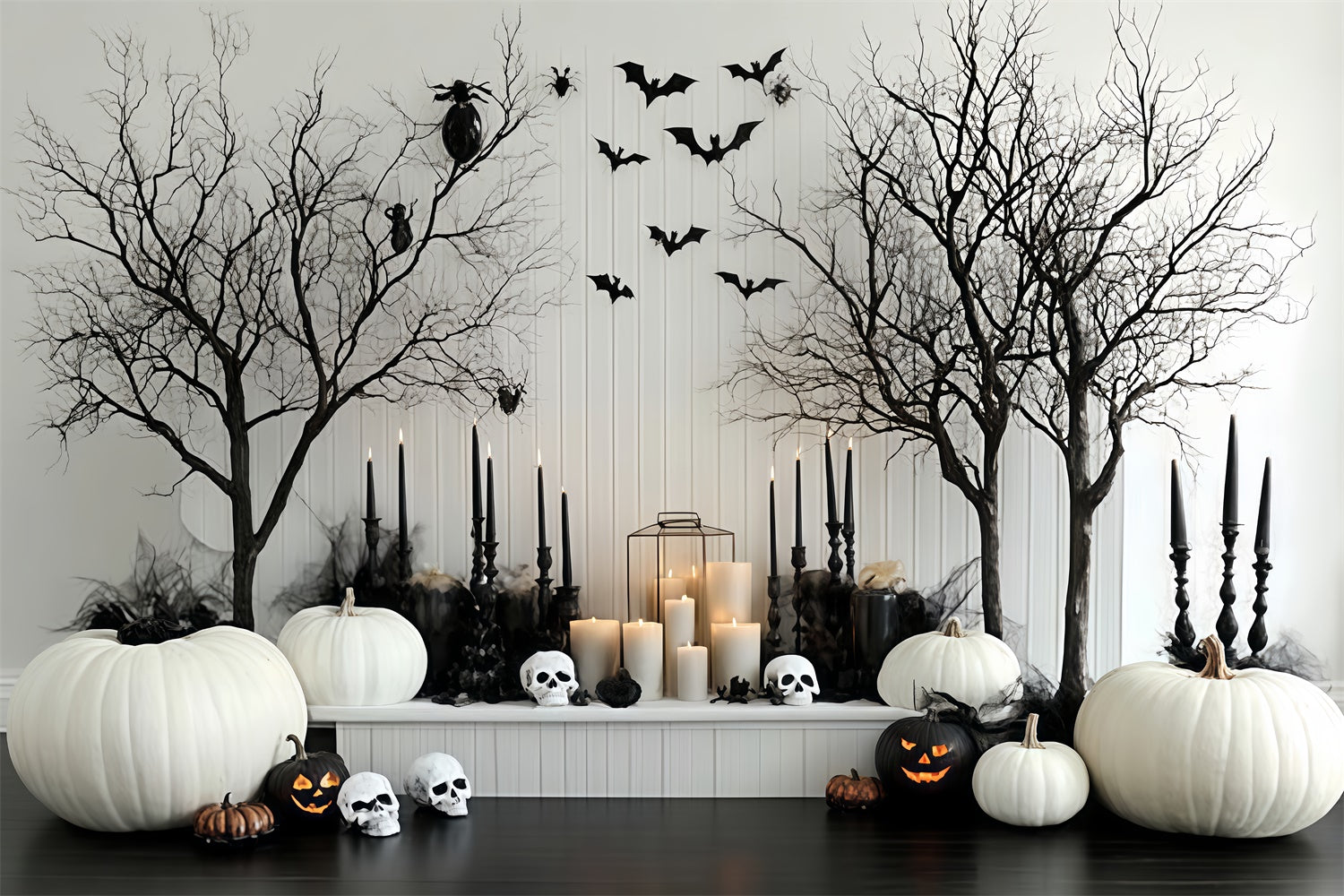 Toile de fond Photo Halloween Chauves-Souris Bougies Malédictions CSH57-69
