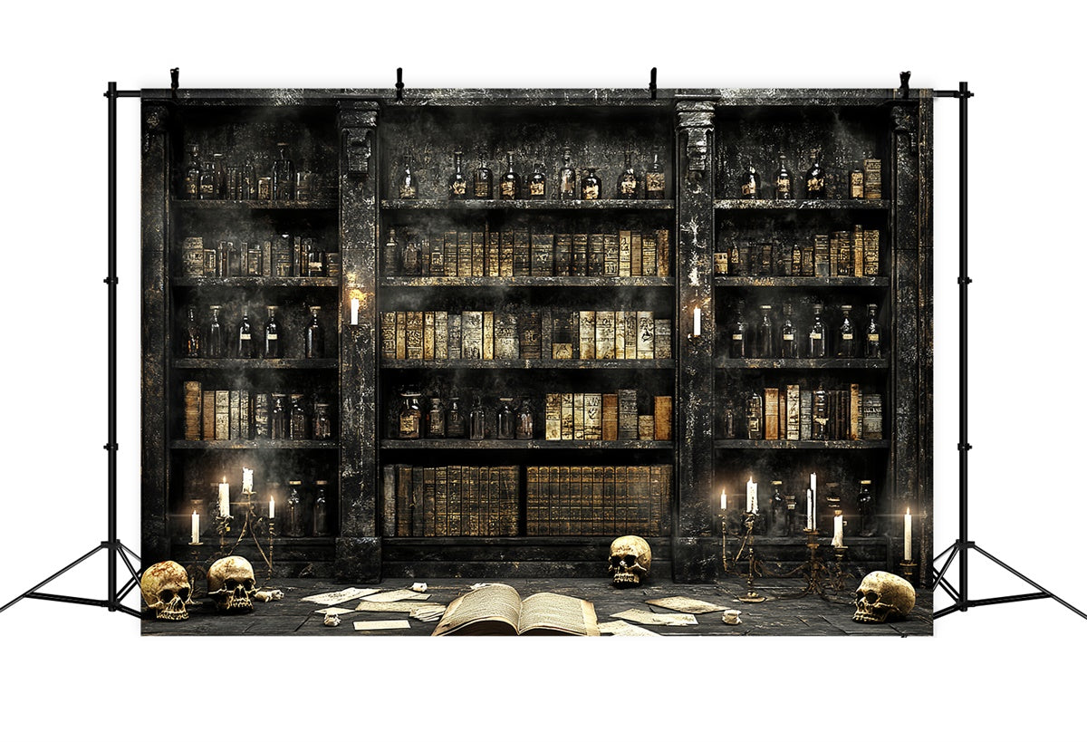 Toile de fond Photo Halloween Bibliothèque Potions Grimoires CSH57-71