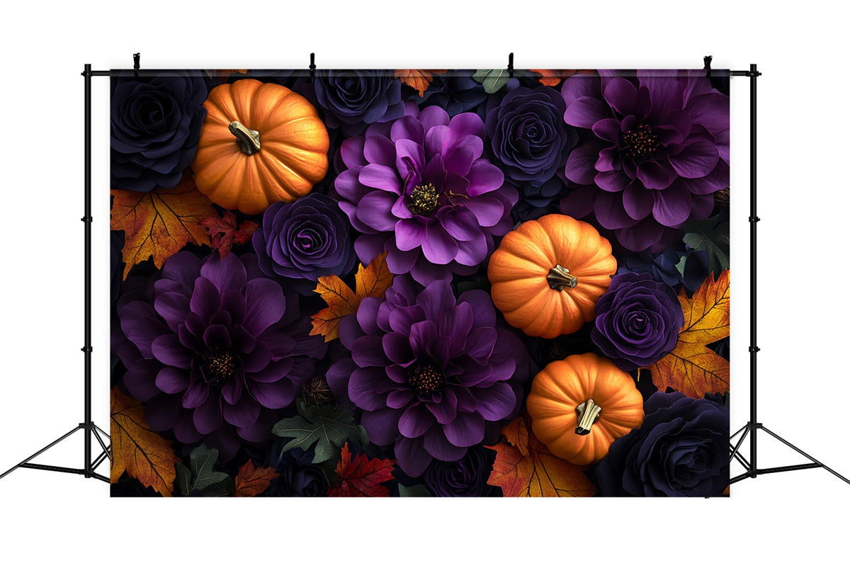 Toile de fond Photo Halloween Crépuscule Fleur Citrouille CSH57-75