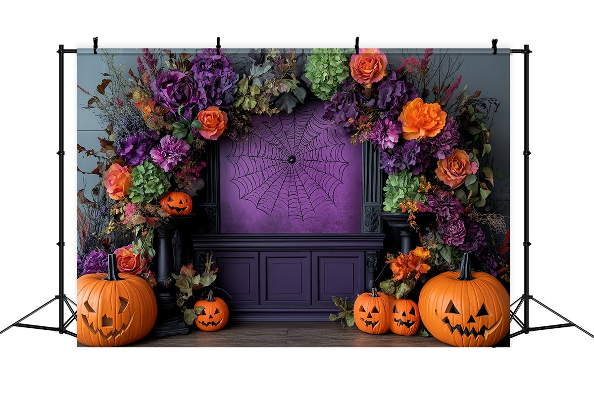 Toile de fond Halloween Arche Florale Effrayante CSH57-78