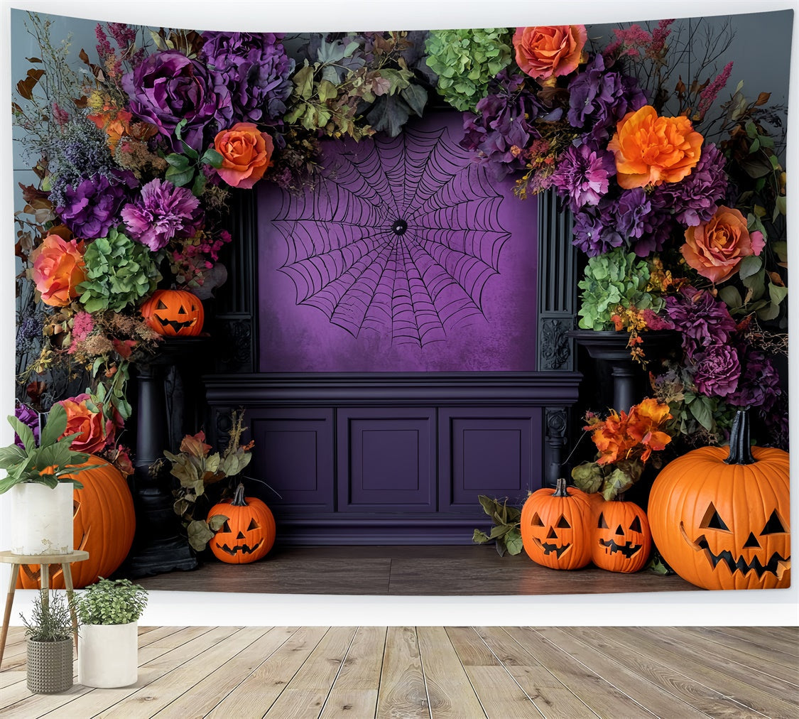 Toile de fond Halloween Arche Florale Effrayante CSH57-78
