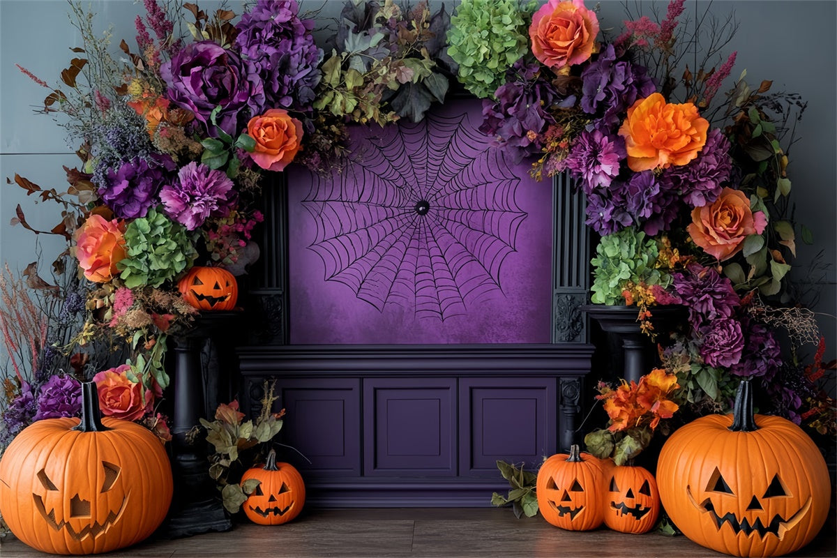 Toile de fond Halloween Arche Florale Effrayante CSH57-78