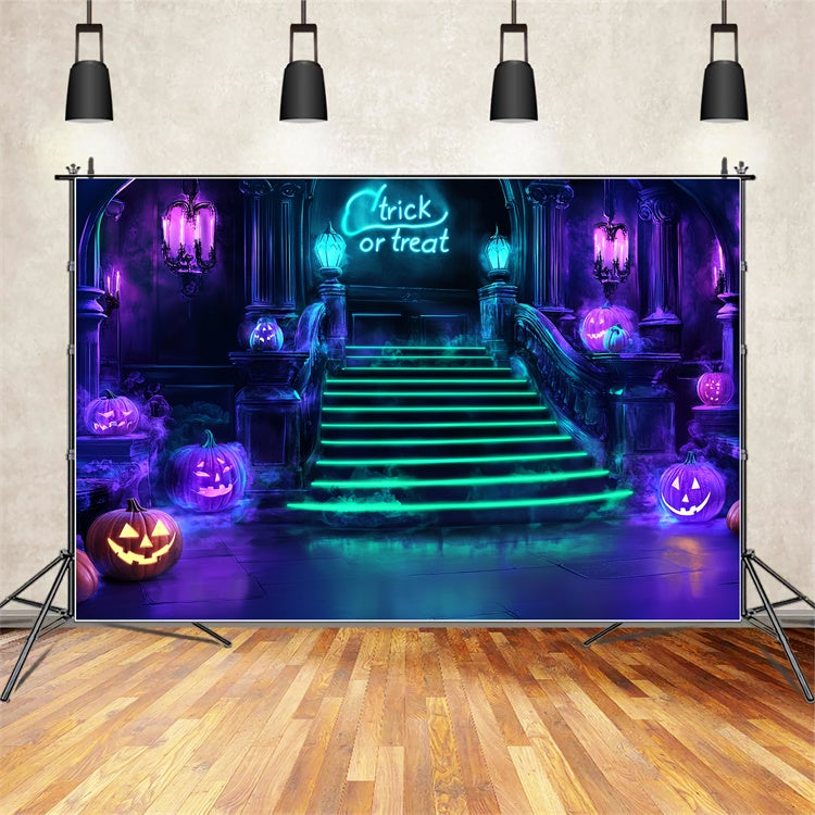 Toile de fond Photo Halloween Escalier Néon Peur CSH57-79