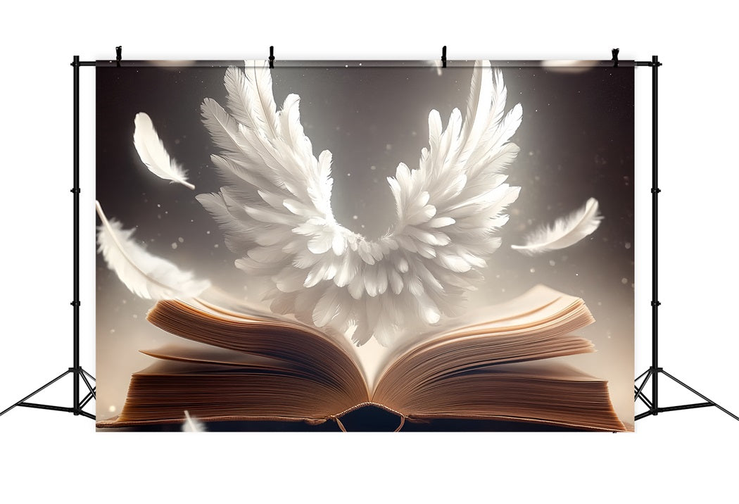 Toile de fond Retour à l'école Livre Ouvert Ailes de Plume CSH58-112