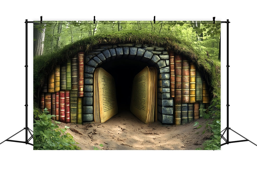 Toile de fond Retour à l'école Tunnel Forêt Pages Anciennes CSH58-113