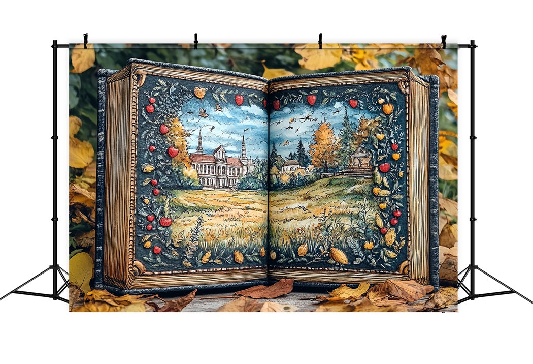 Toile de fond Retour à l'école Automne Paysage Illustré Conte CSH58-114