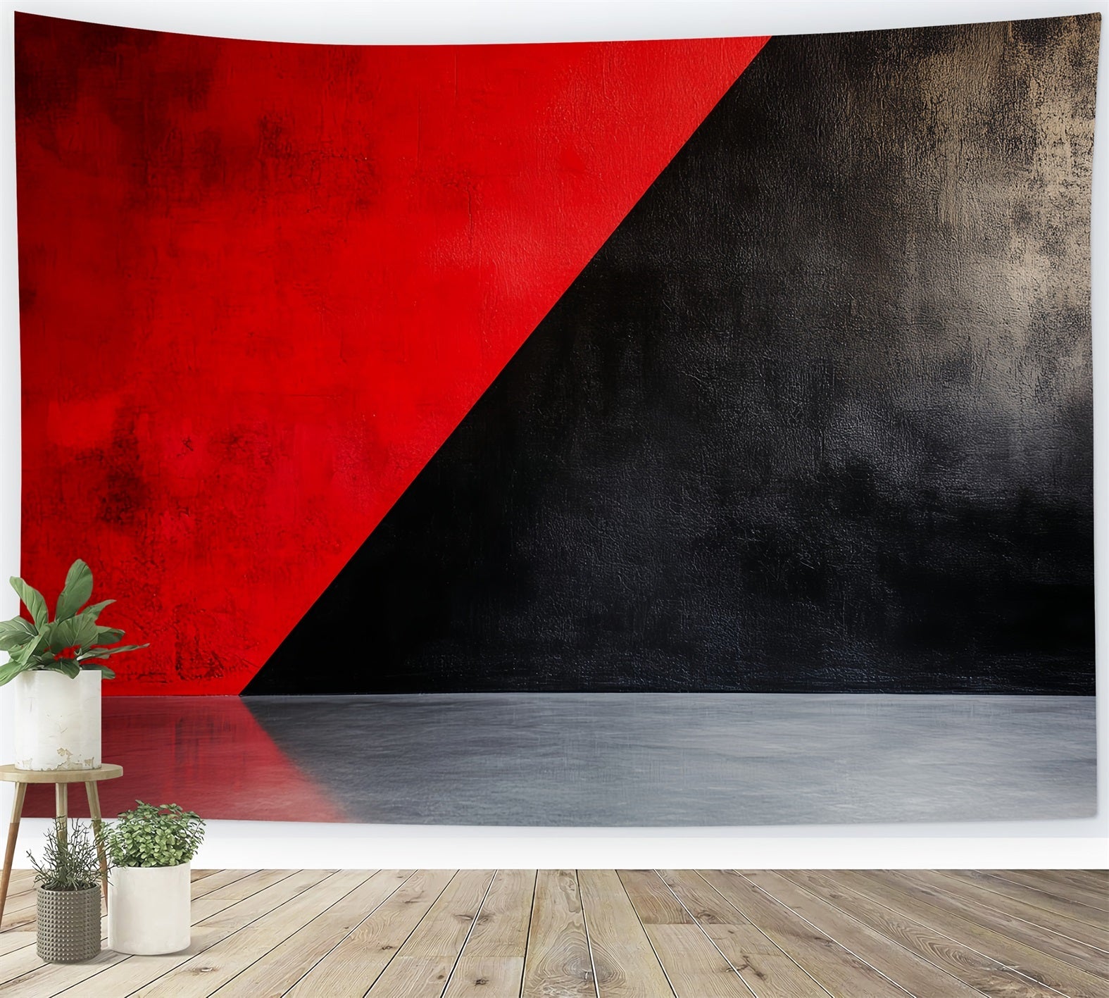 Toile de fond Abstrait Contraste Géométrique Rouge Noir Photographie CSH58-150
