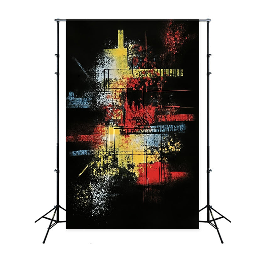 Toile de fond Abstrait Explosion Couleurs Grille Néon Photo CSH58-155
