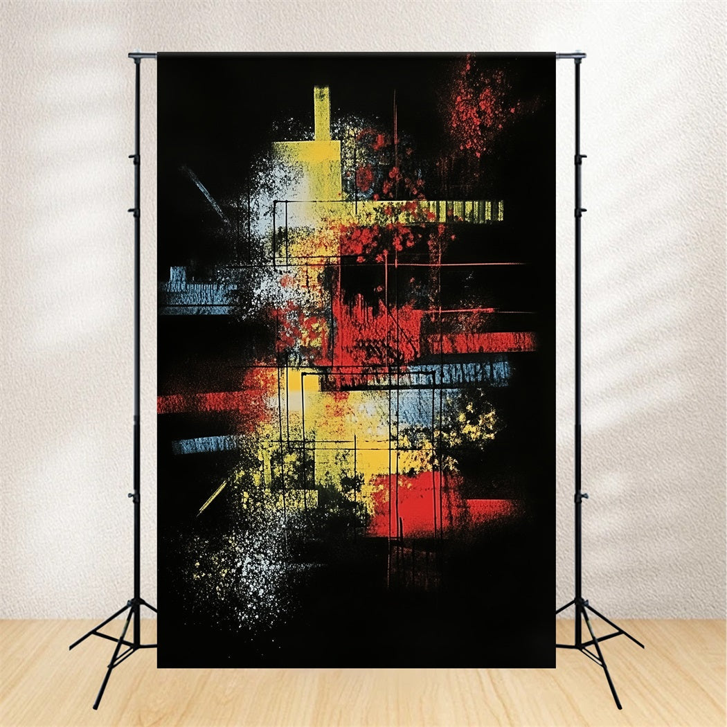 Toile de fond Abstrait Explosion Couleurs Grille Néon Photo CSH58-155