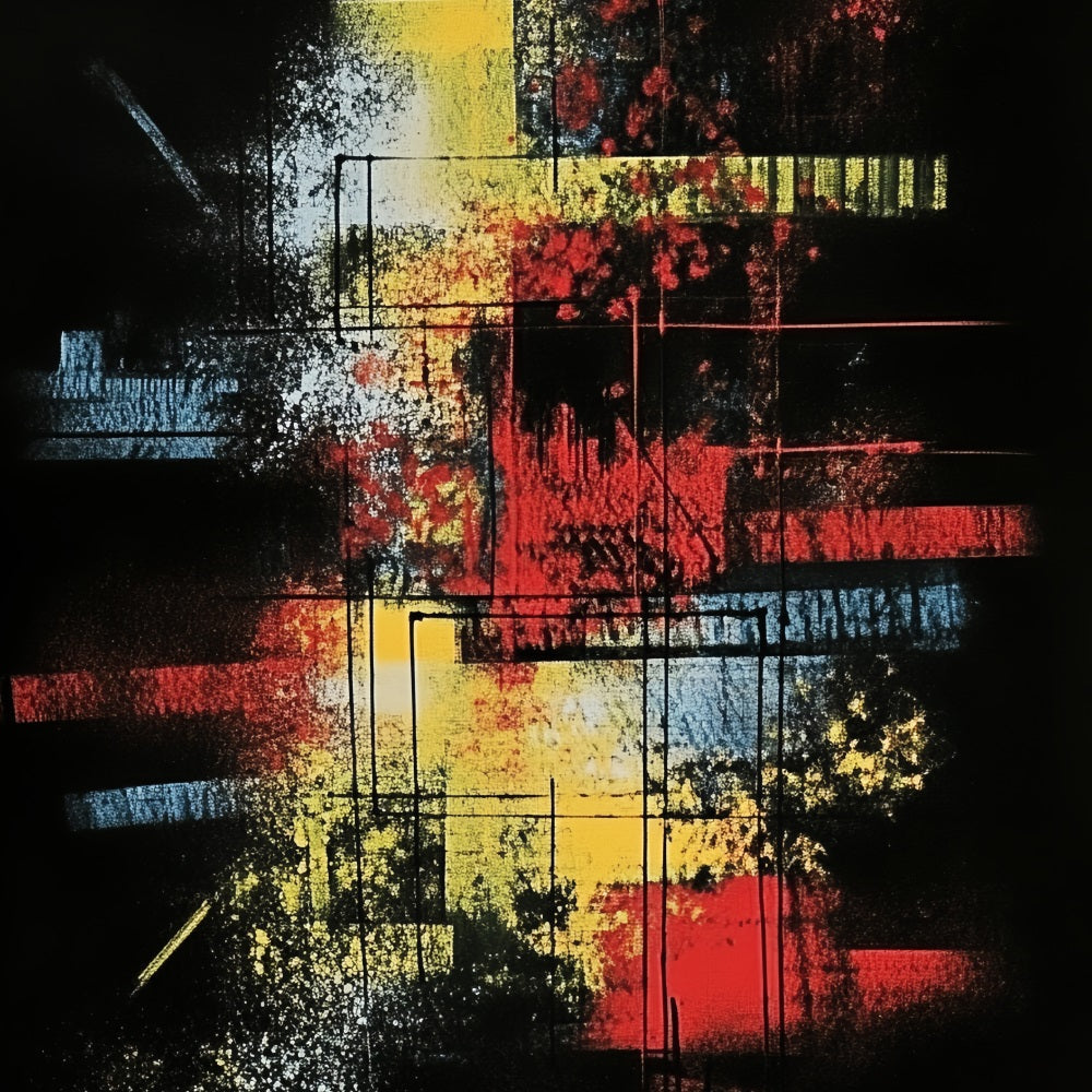 Toile de fond Abstrait Explosion Couleurs Grille Néon Photo CSH58-155