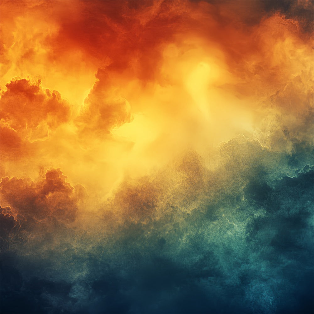 Toile de fond Abstrait Nuages Orageux Coucher Soleil Ardent CSH58-158