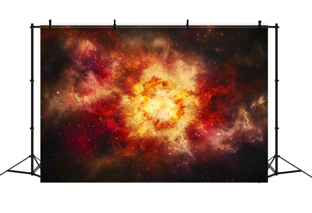 Toile de fond Abstrait Explosion Stellaire Doré Rouge Photographie CSH58-160