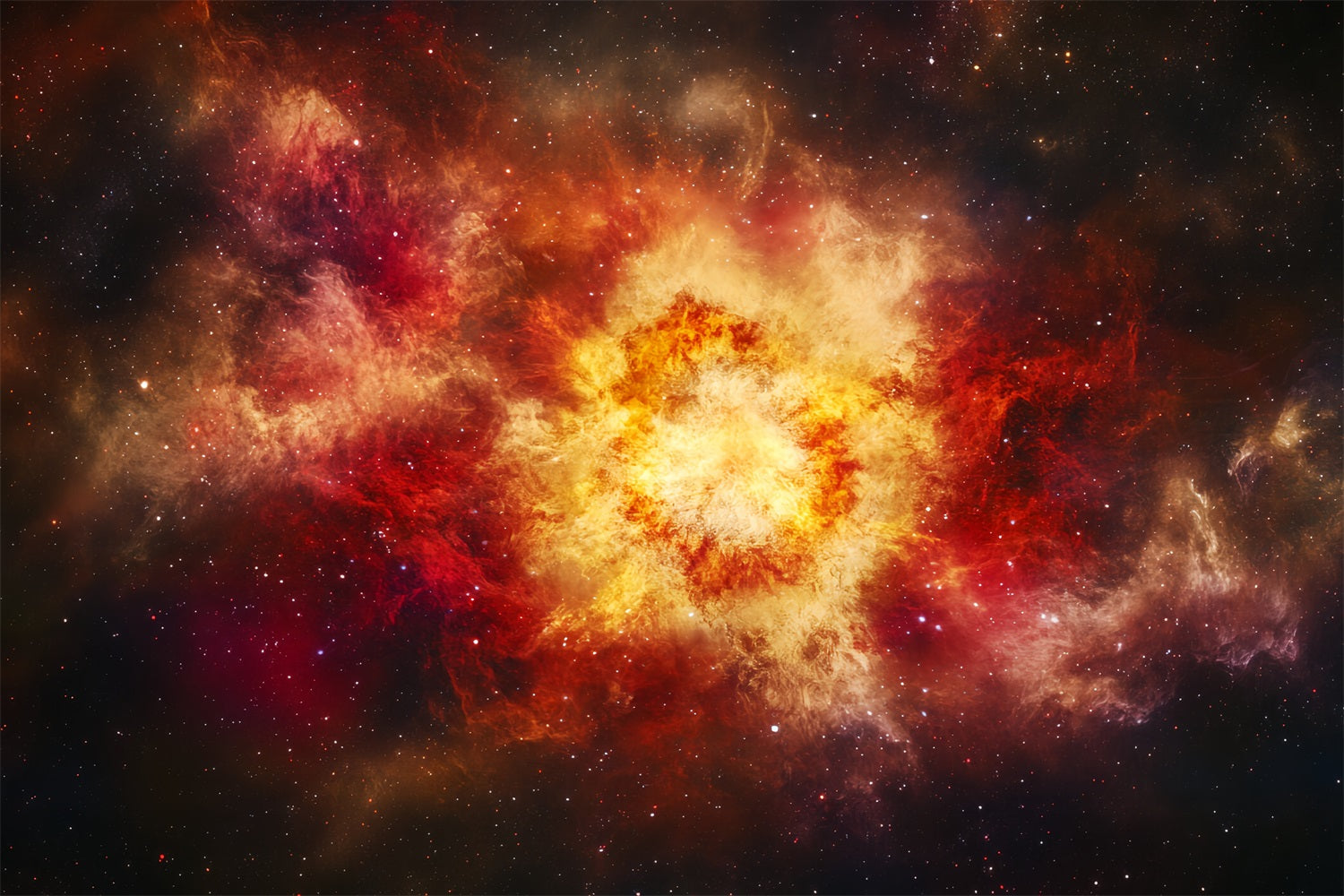Toile de fond Abstrait Explosion Stellaire Doré Rouge Photographie CSH58-160