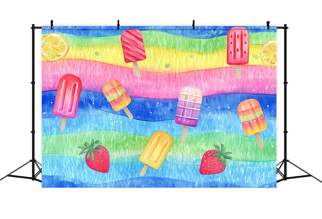 Toile de fond Abstrait Motif Été Arc-en-Ciel Glace Photo CSH58-187