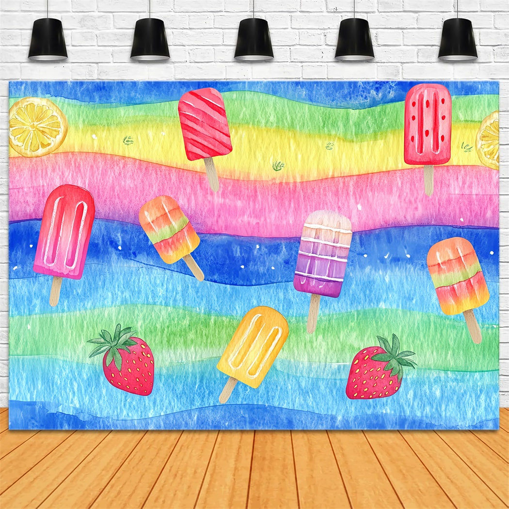Toile de fond Abstrait Motif Été Arc-en-Ciel Glace Photo CSH58-187