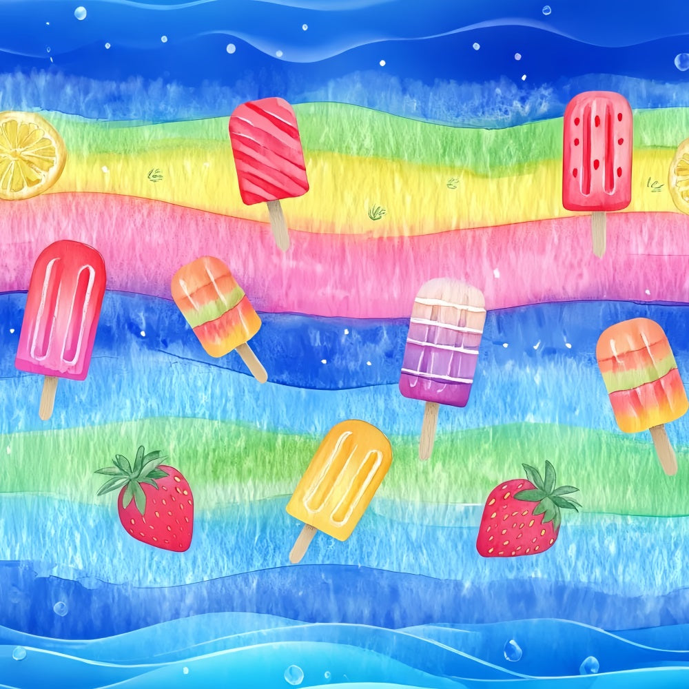 Toile de fond Abstrait Motif Été Arc-en-Ciel Glace Photo CSH58-187