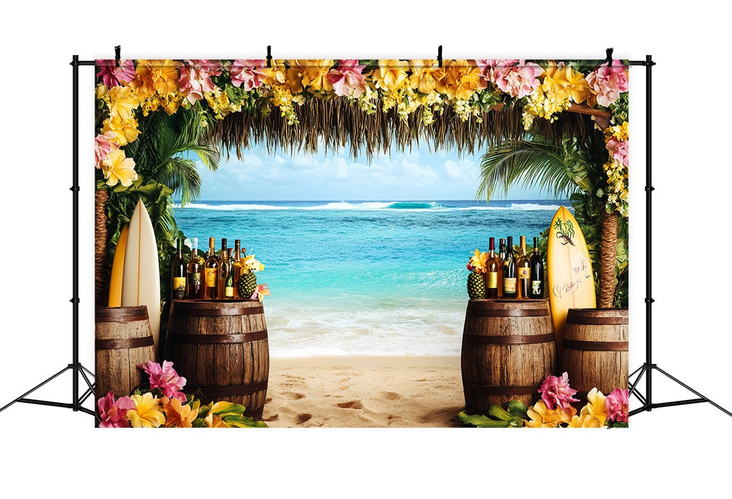 Toile de fond Océan d'Été Surf Tropical Bar Tiki CSH58-213