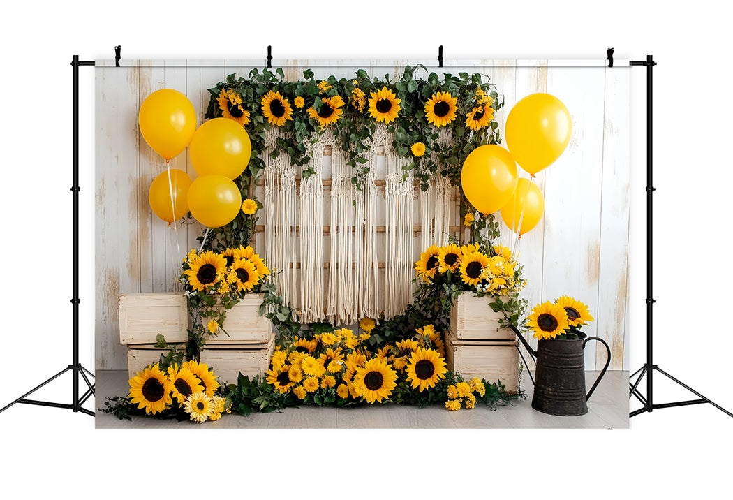 Toile de fond Tournesol d’Automne Décor Bohème Ballons Tournesols CSH58-219