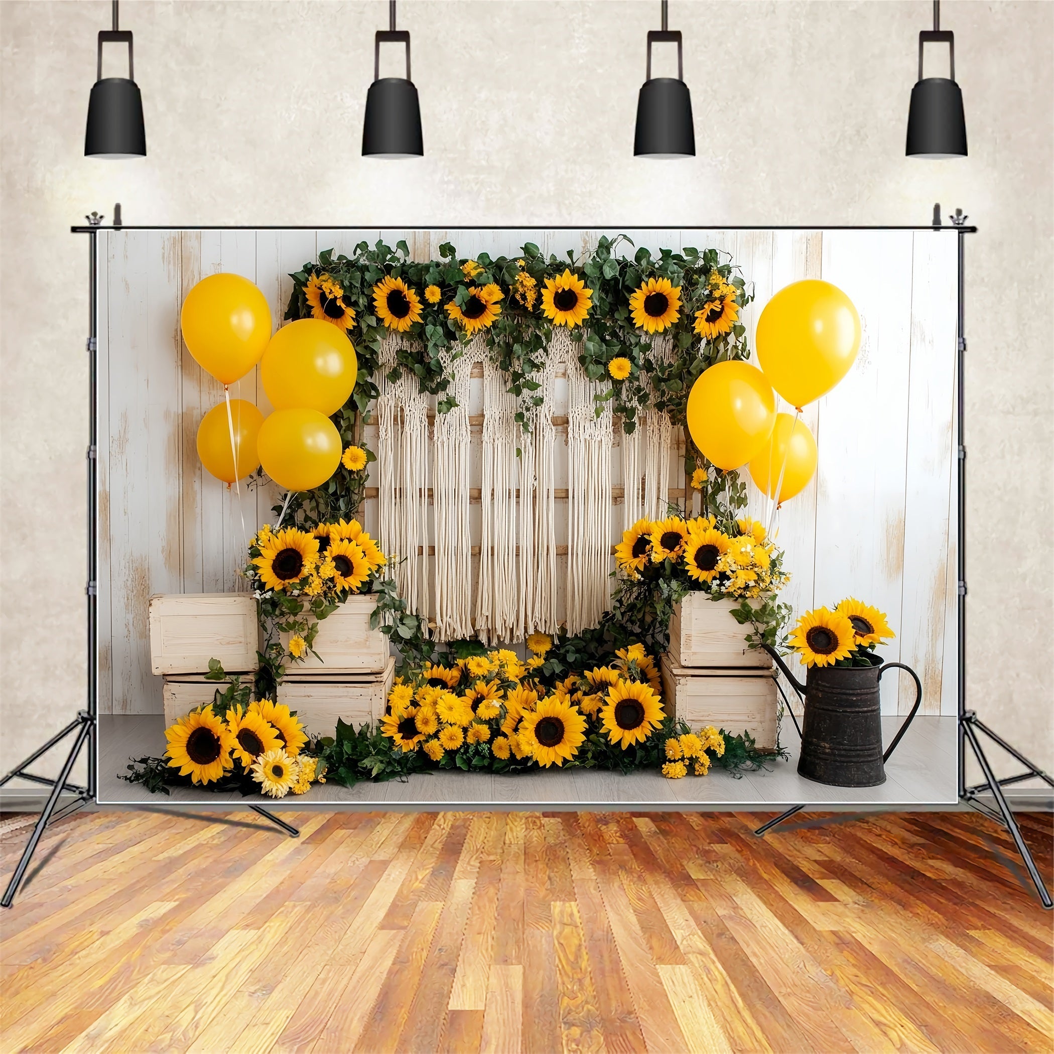 Toile de fond Tournesol d’Automne Décor Bohème Ballons Tournesols CSH58-219