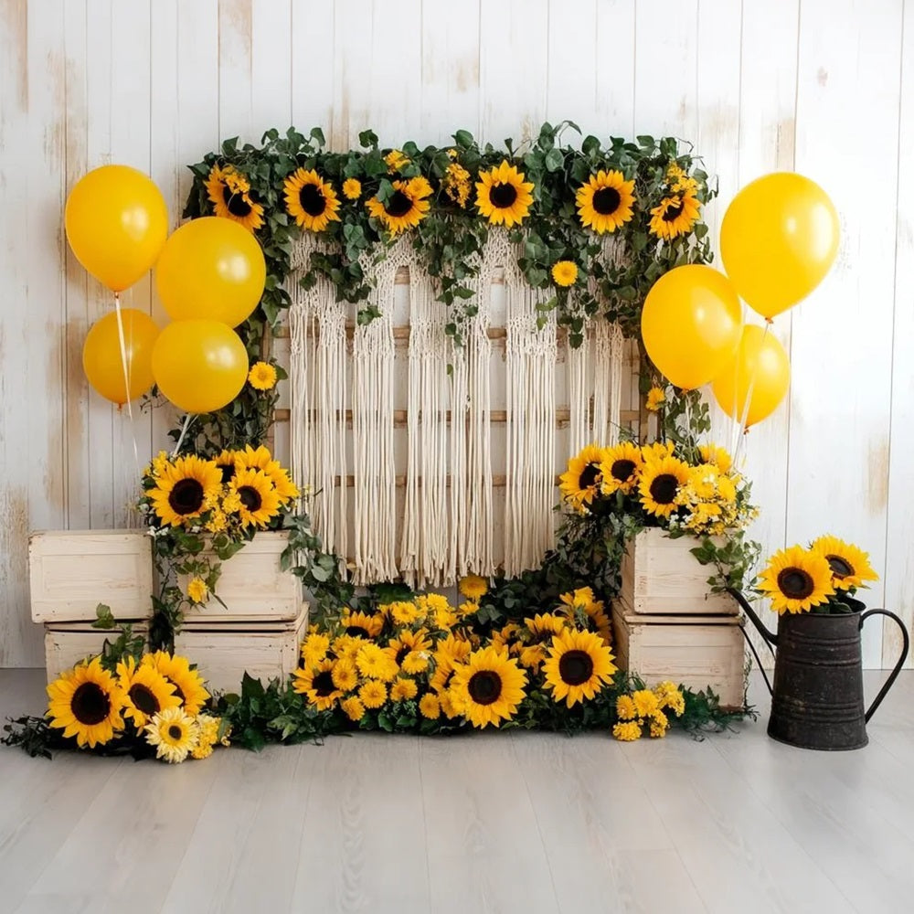 Toile de fond Tournesol d’Automne Décor Bohème Ballons Tournesols CSH58-219