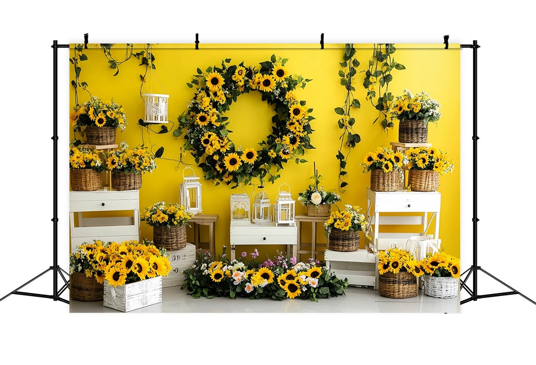 Toile de fond Tournesol d’Automne Couronne Lumineuse de Tournesols CSH58-221
