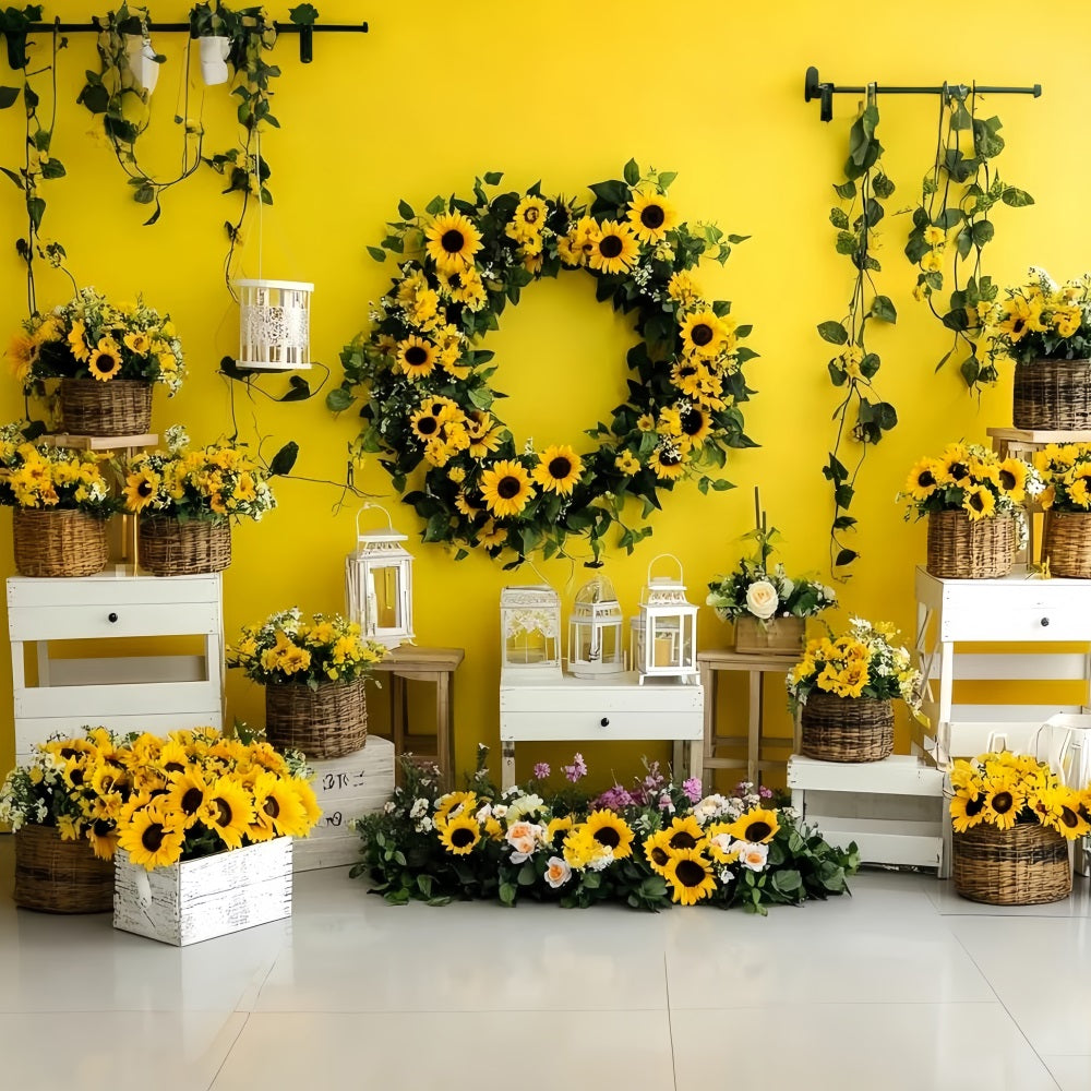 Toile de fond Tournesol d’Automne Couronne Lumineuse de Tournesols CSH58-221