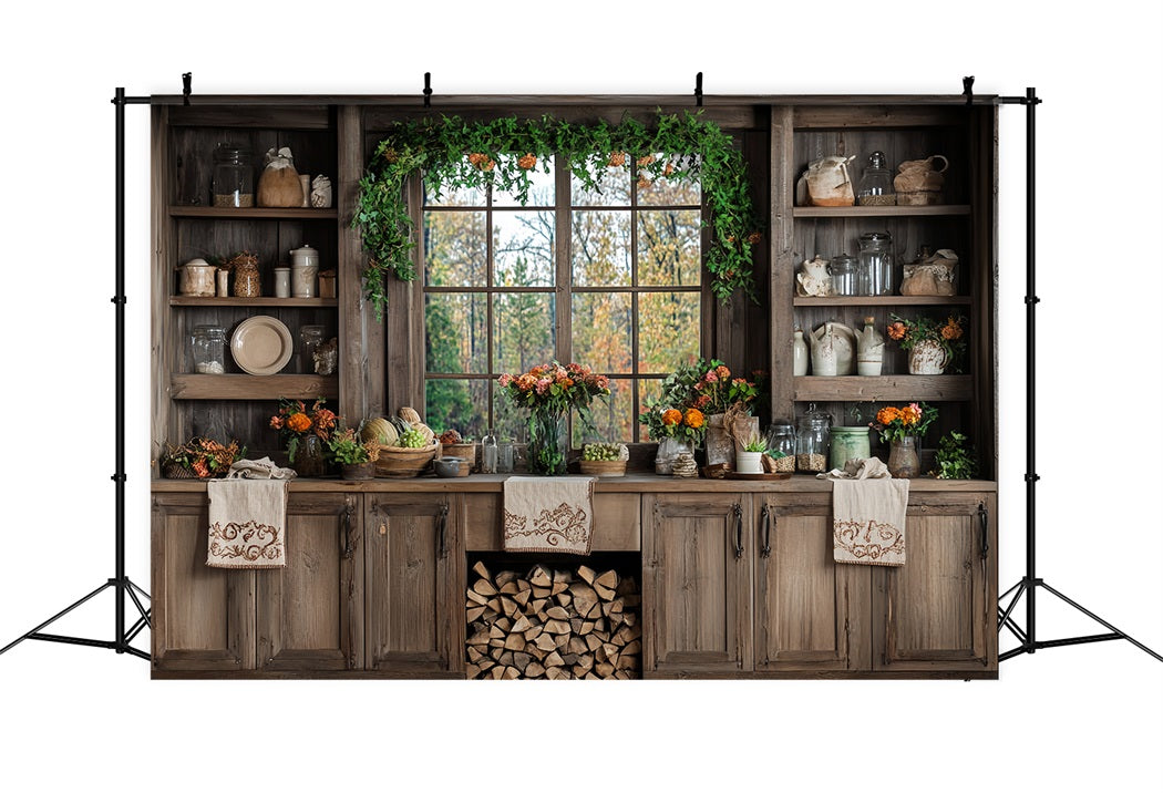 Toile de fond Automne Rustique Cuisine Rustique Décor d’Automne CSH58-226