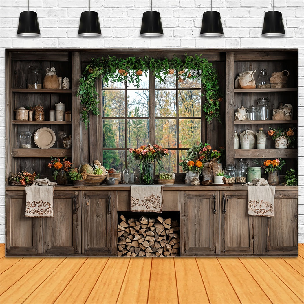 Toile de fond Automne Rustique Cuisine Rustique Décor d’Automne CSH58-226