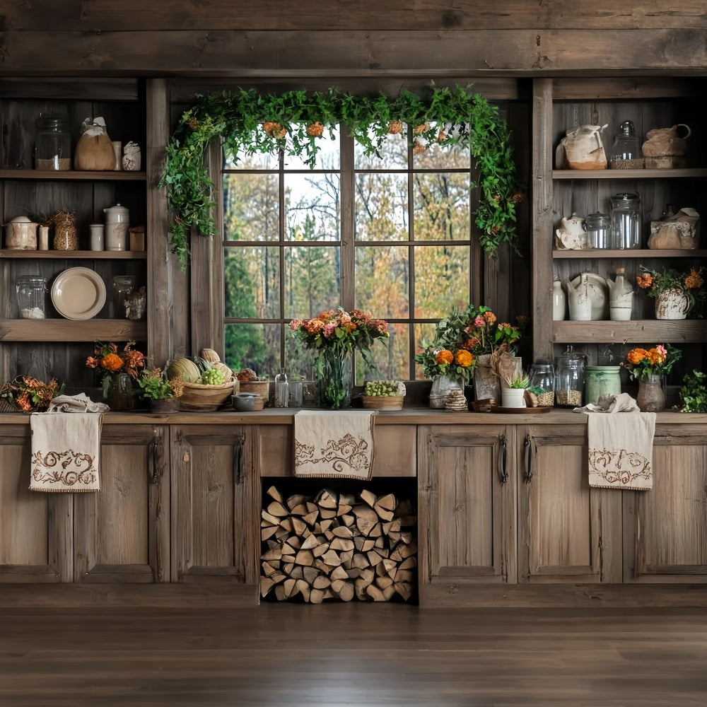 Toile de fond Automne Rustique Cuisine Rustique Décor d’Automne CSH58-226