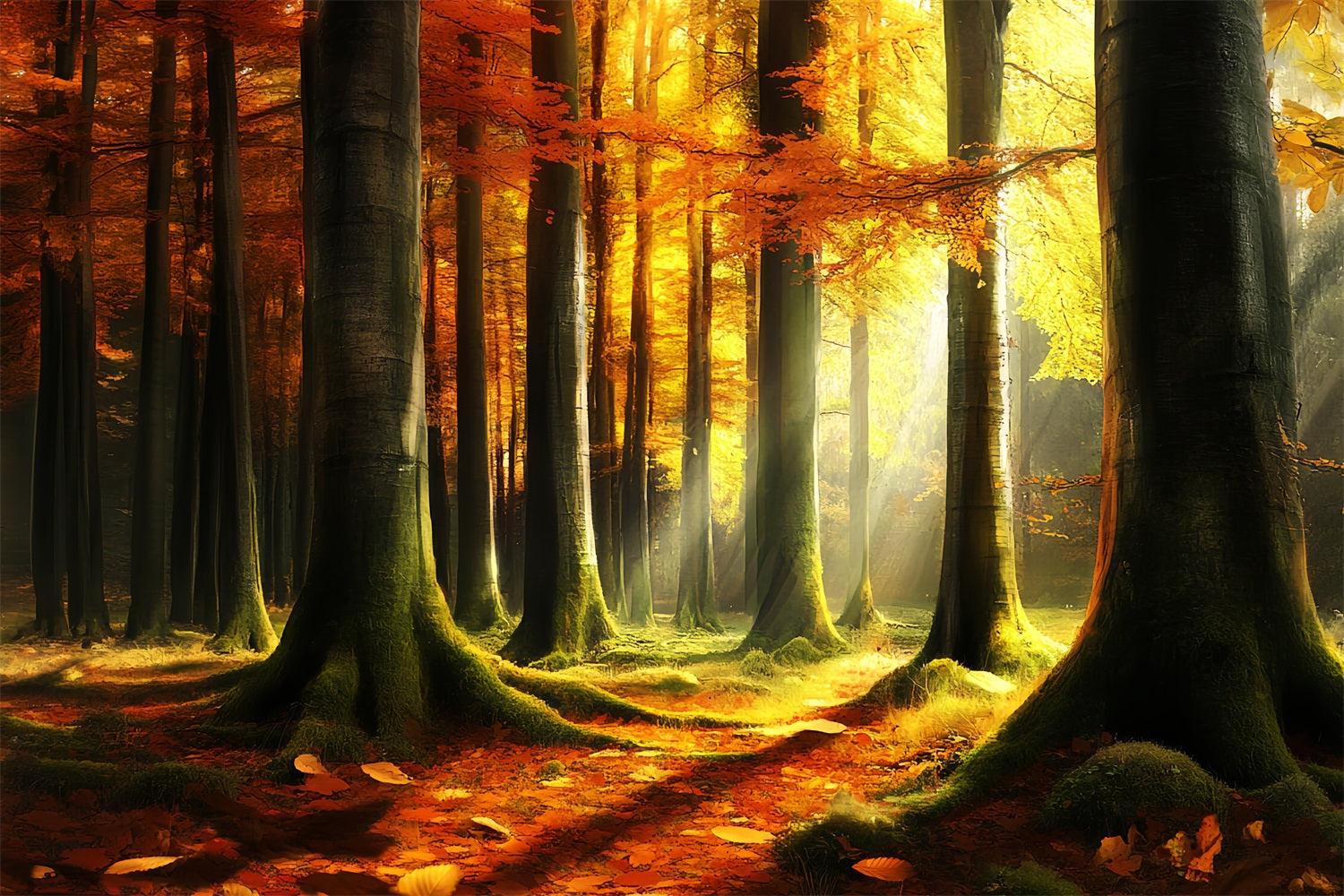 Toile de fond Automne Nature Lumière Mystique Bois d’Automne CSH58-231