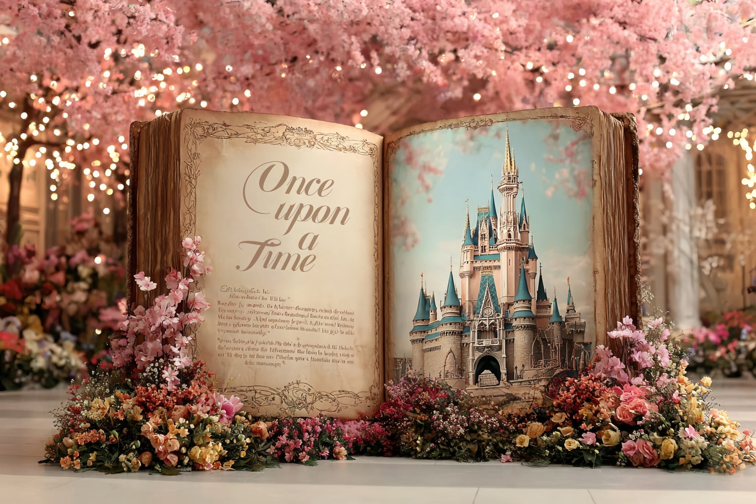 Toile de fond Il Était une Fois Château de Conte Fleurs de Storybook CSH58-232