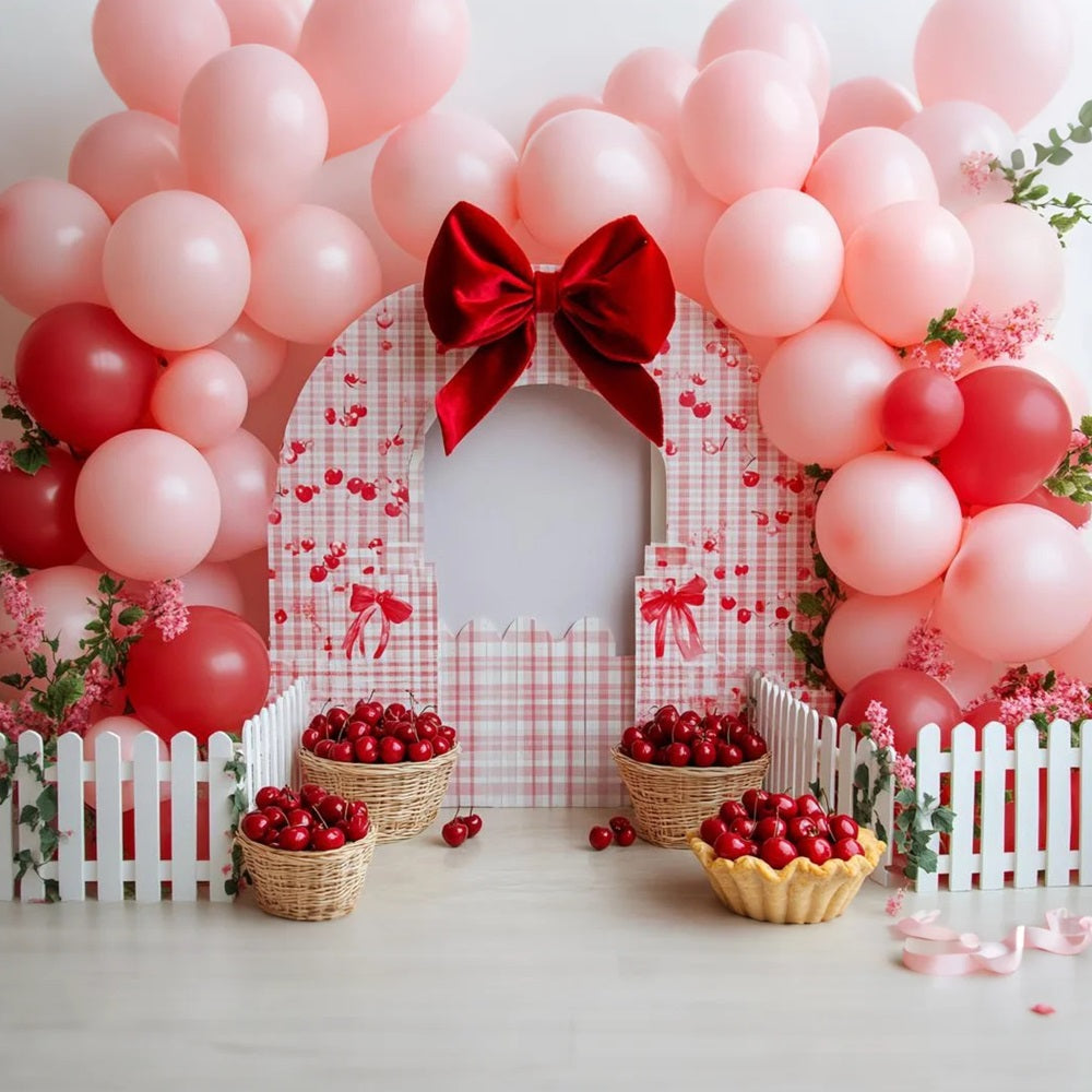 Toile de fond Enfant Mignon Panier Ballons Cerises Délice CSH58-239