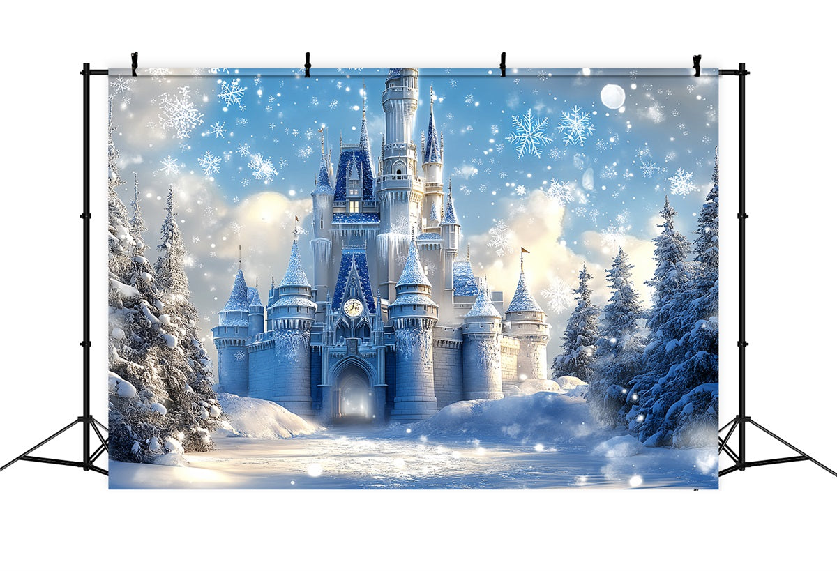 Toile de fond Hiver Palais de Glace Royal Orné de Flocons CSH58-30