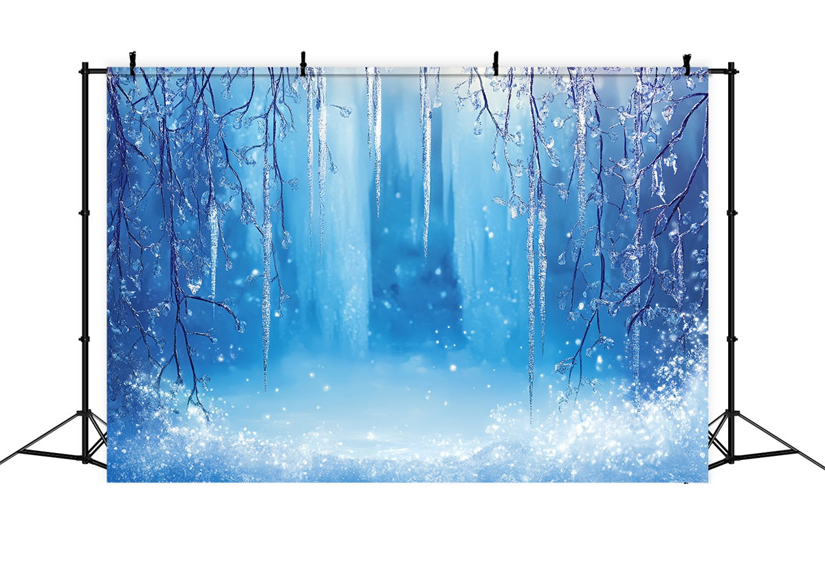 Toile de fond Hiver Voûte d’Stalactites Étincelantes à l’Éclat Givré CSH58-31