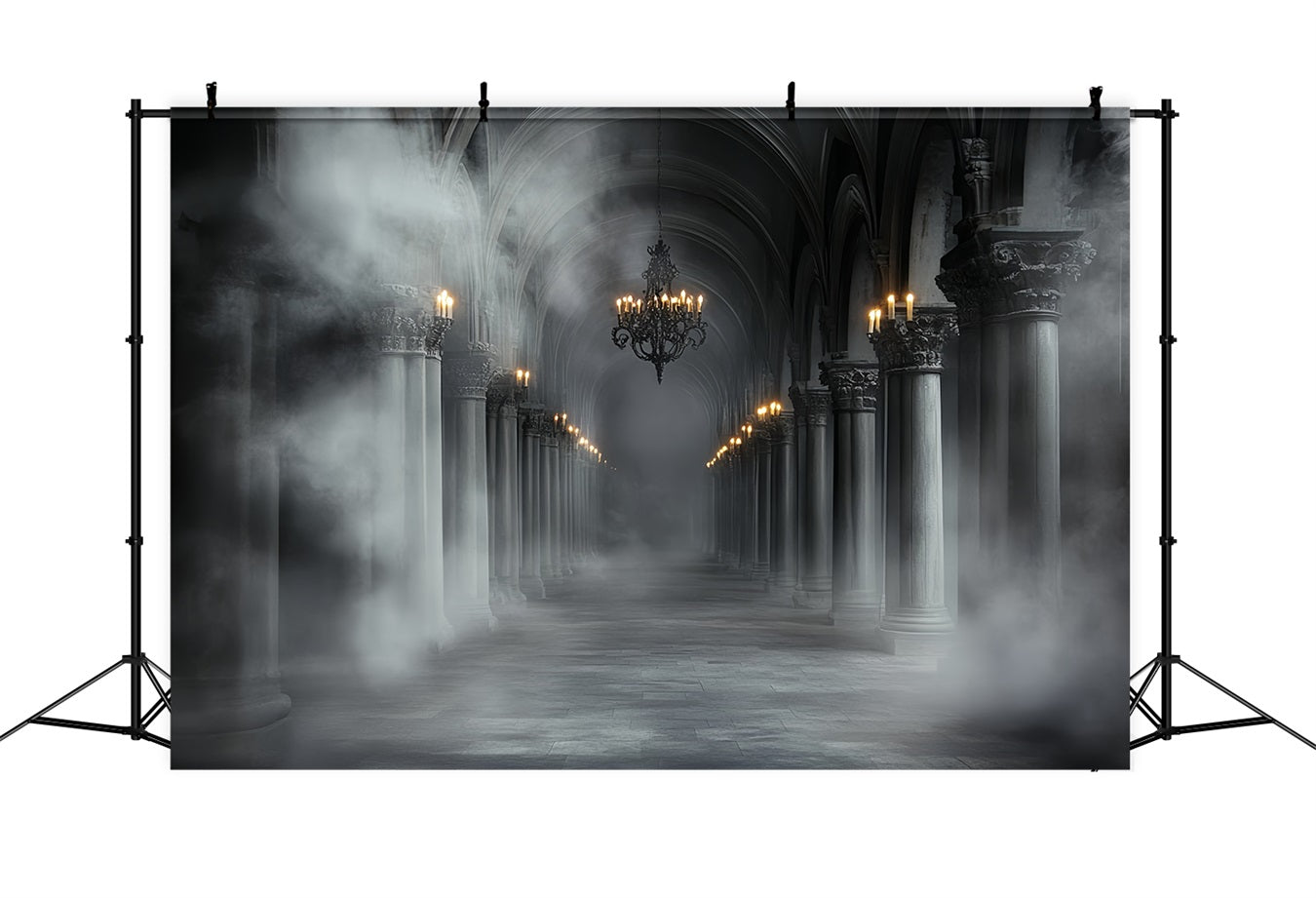 Toile Halloween Brouillard Gris Allée Hantée Idées CSH58-48