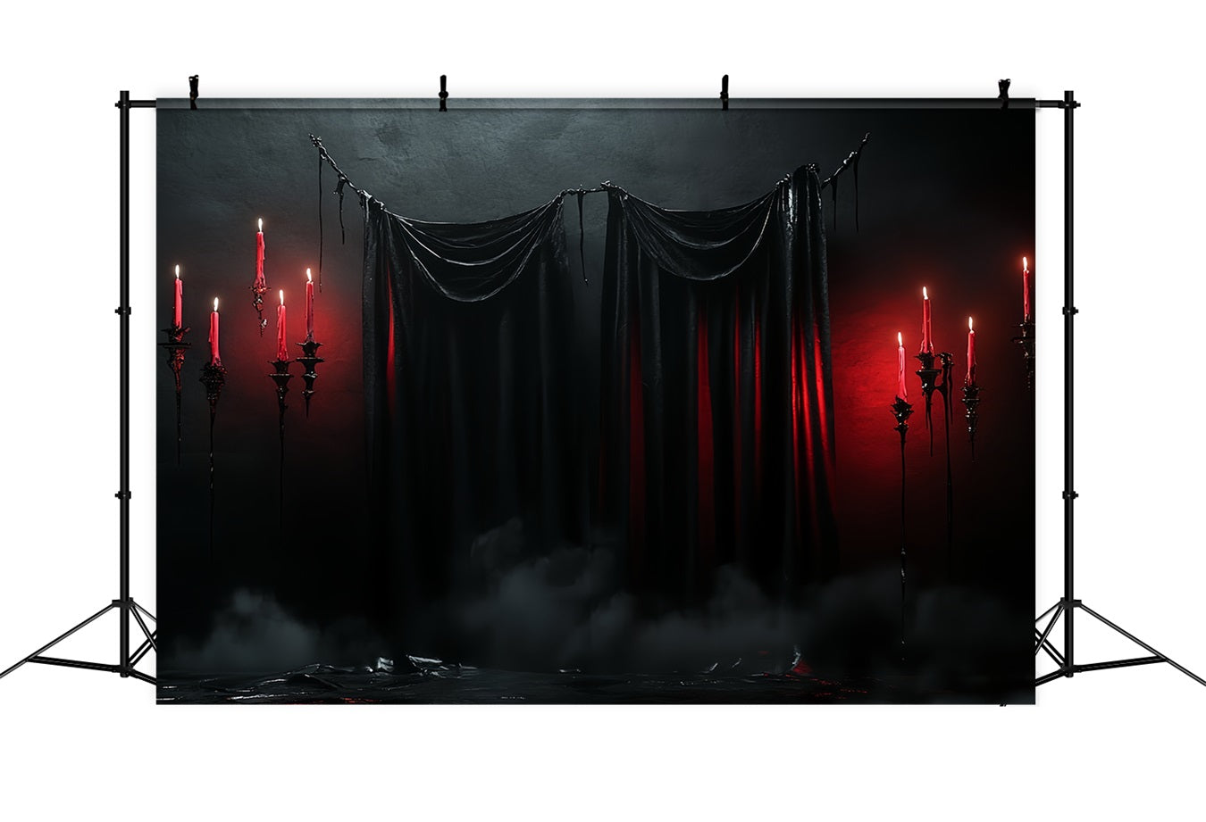 Fond Studio Halloween Tentures Sombres Bougies Rouges CSH58-51