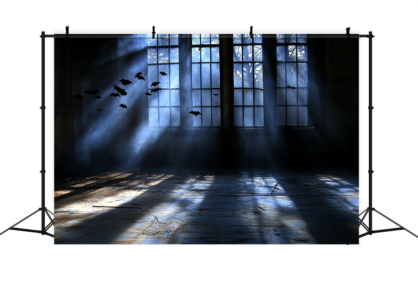 Toile De Fond Photo Halloween Fenêtre Hantée Ombres Chauves-Souris CSH58-58