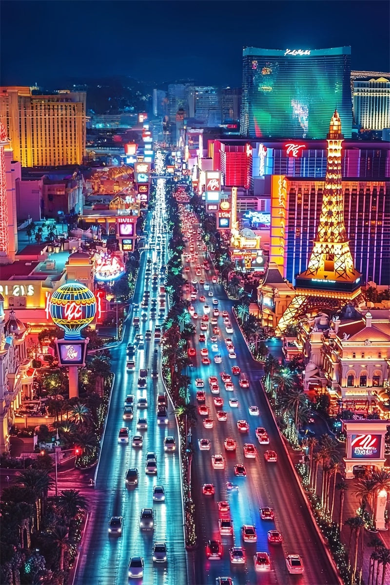 Toile de fond Las Vegas Vue Nocturne Circulation CSH58-6