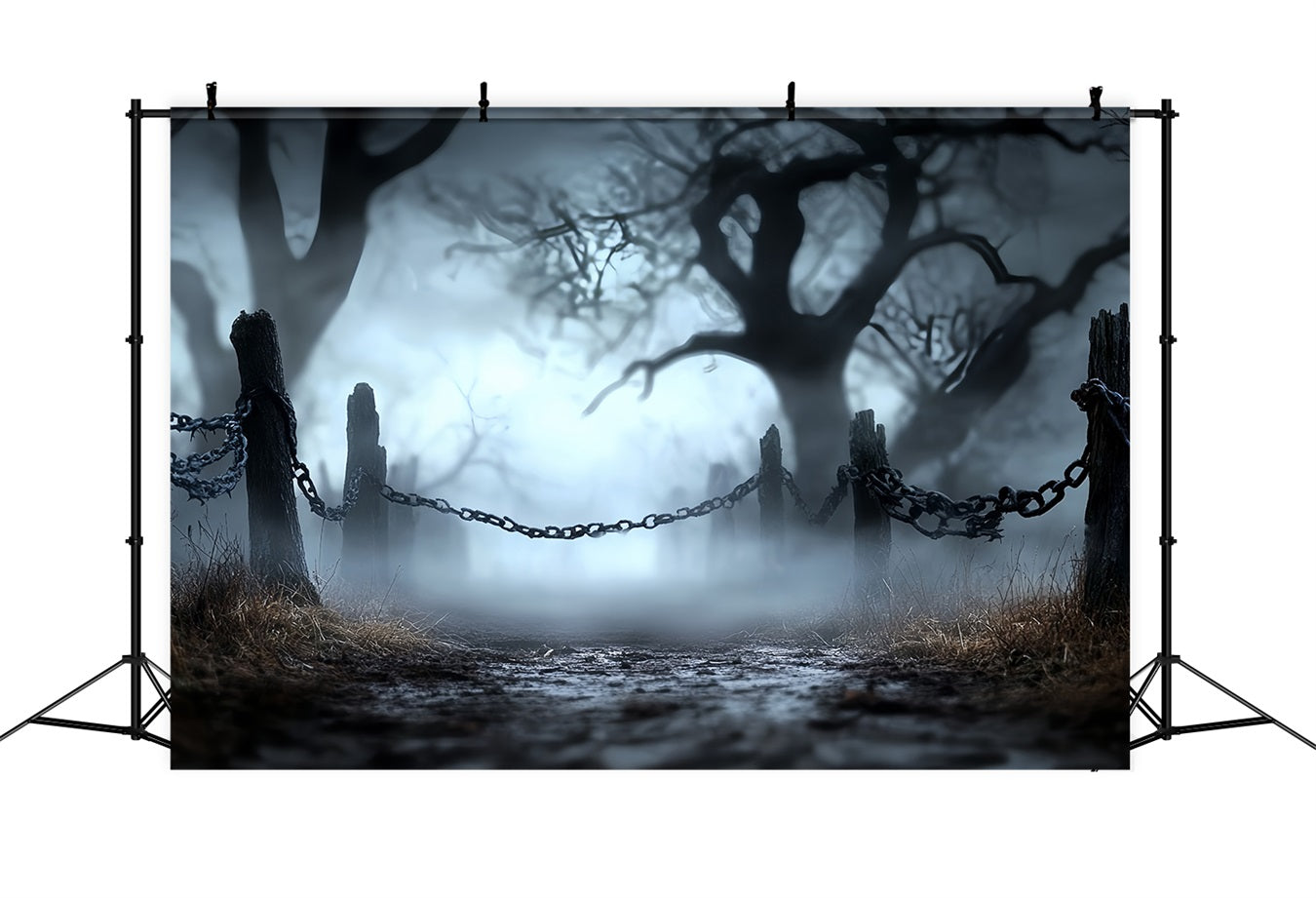 Toile Photo Halloween Brume Sombre Chaînes Sentier Hanté Idées CSH58-78